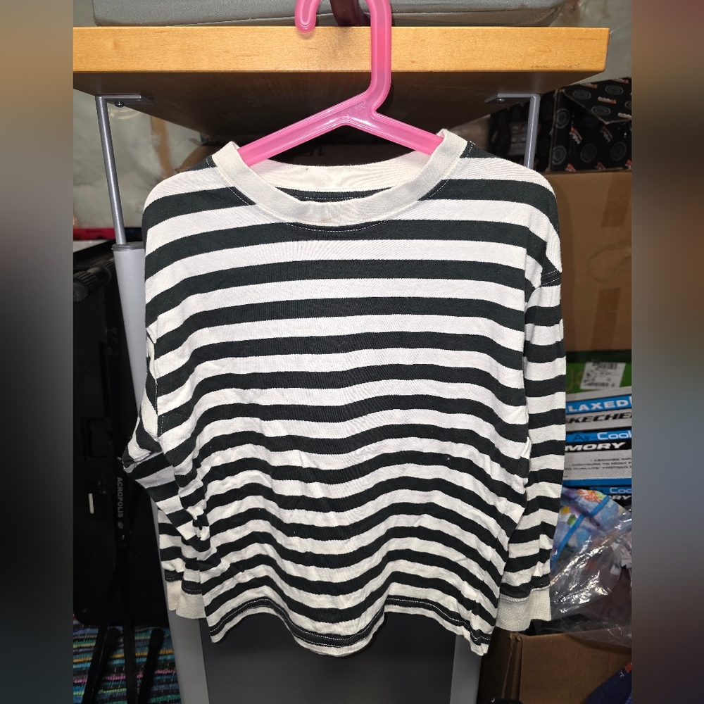 Zara Embroidered Striped T-Shirt Size 9 Halloween Addams Pugsley Wednesday